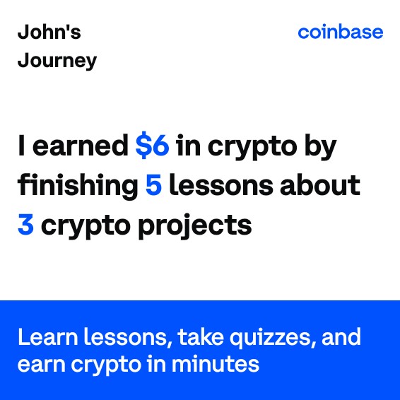 I've earned $6 so far by learning about crypto on @Coinbase. See how much you can earn at: https://t.co/RYwxn1lC1i https://t.co/sabf6GOdUR