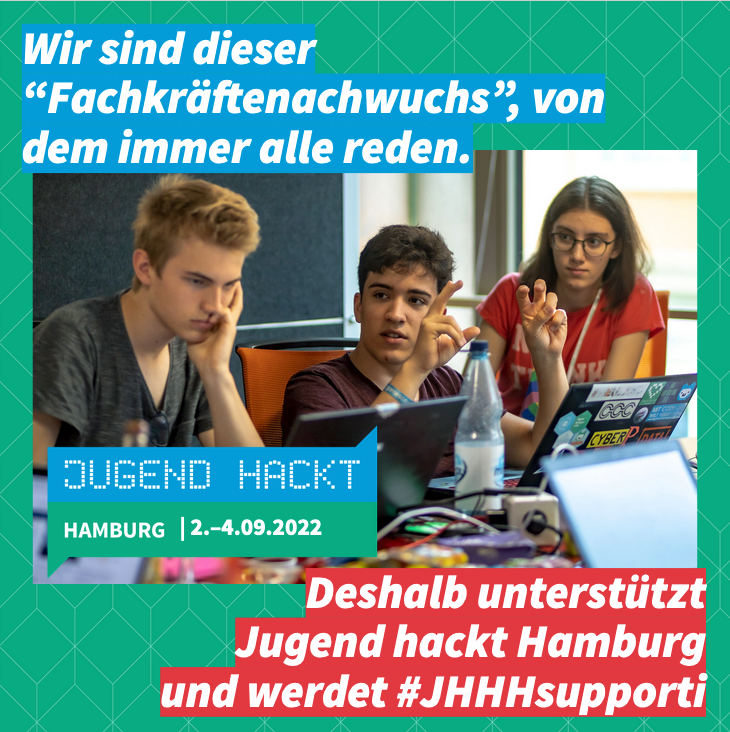 JHHHsupport's tweet photo. Vom 2.-4.9.22 findet endlich wieder @jhackthamburg im @betahausHH statt! Dafür benötigen wir Unterstützung von Euch und Euren Unternehmen.
Gerne RT, gebt diesen Link bitte gern weiter an Eure Vorgesetzten oder Euer Marketing: https://t.co/pB3ettvAr3
#JHHH #JHHH22 #JHHHsupporti https://t.co/rP1Kr1Z2by