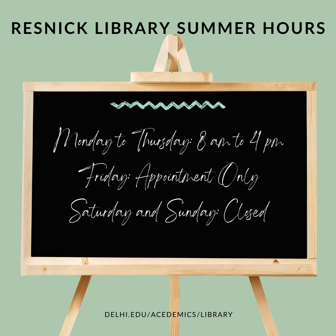 resnicklibrary's tweet photo. We're here for you over the summer! https://t.co/3Lj8VmRWfC