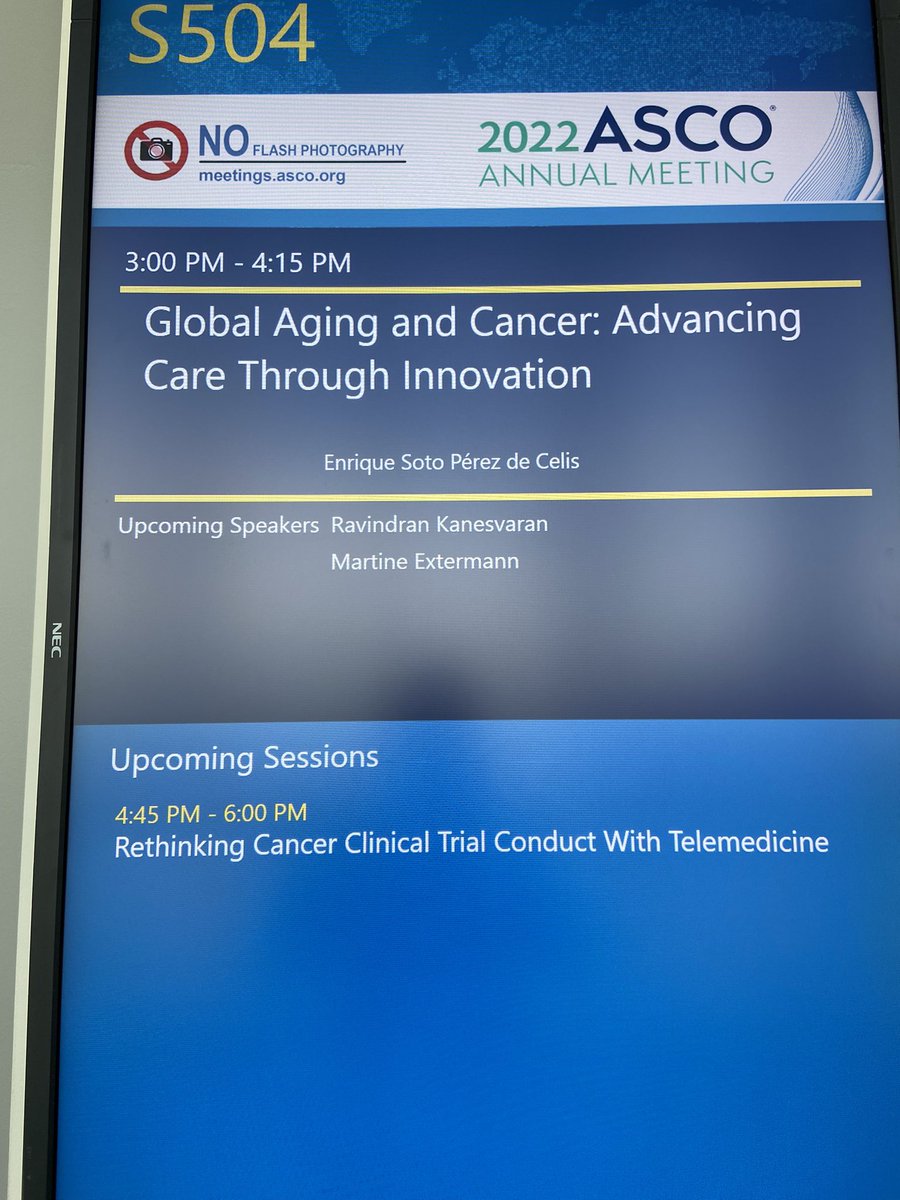 Happening now at S504 @EnriqueSoto8 , Martine extermann @SIOGorg @siognah @YoungSIOG @OncoAlert @NajiaMusolino #ASCO2022