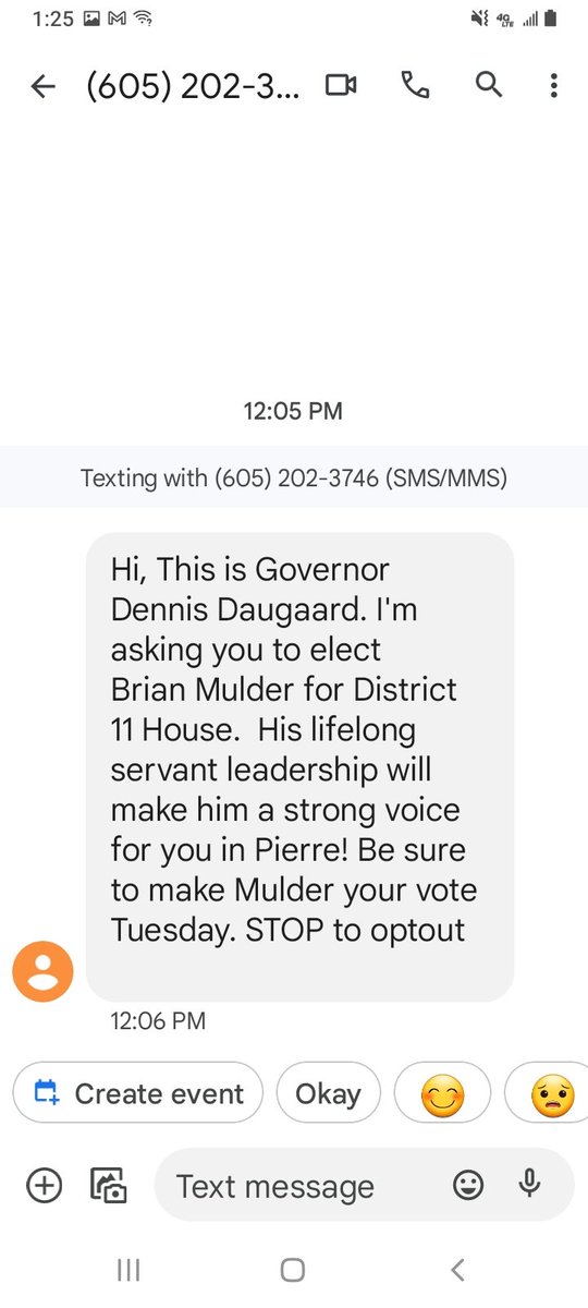 Thank You, Governor Daugaard for your endorsement and encouragement, in my Campaign!