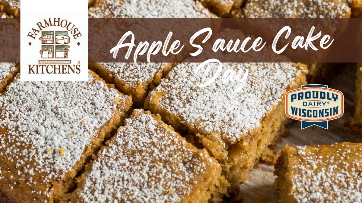 FrmhousKitchens's tweet photo. Enjoy this recipe on National Apple Sauce Cake Day (or any day)!
Find the #recipe on our Facebook or Insta. #ultradelicious

#handrolledbutter #wisconsinbutter #applesaucecakeday  #applesaucecake https://t.co/Mpzjqrhy4J