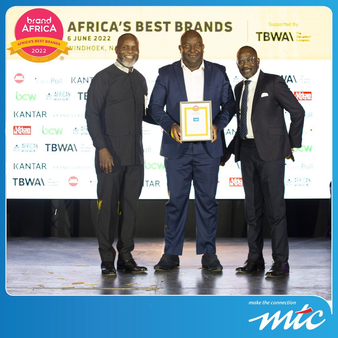 MTCNamibia's tweet photo. Thank you to the 081Nation for making MTC the most admired Namibian brand for the third time in a row. 

@brandafrica #Brand_Africa_Awards https://t.co/OpyOdTbcOX