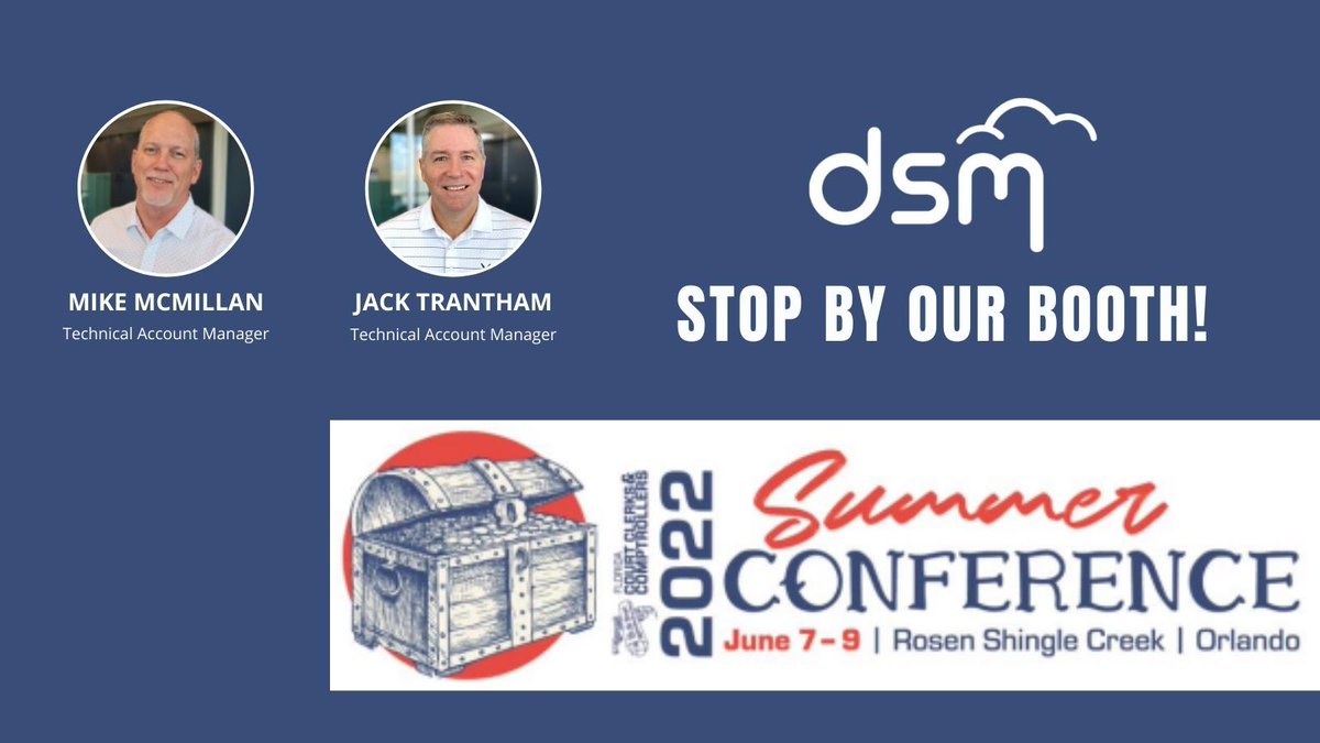 📣 Calling all Florida Court Clerks &amp; Comptrollers!! 🚨

If you are attending FCCC's summer conference tomorrow, keep a look out for our booth and say hi to Mike and Jack! They will be ready to assist you on your journey to trusted data availability.

#clerksandcomptrollers