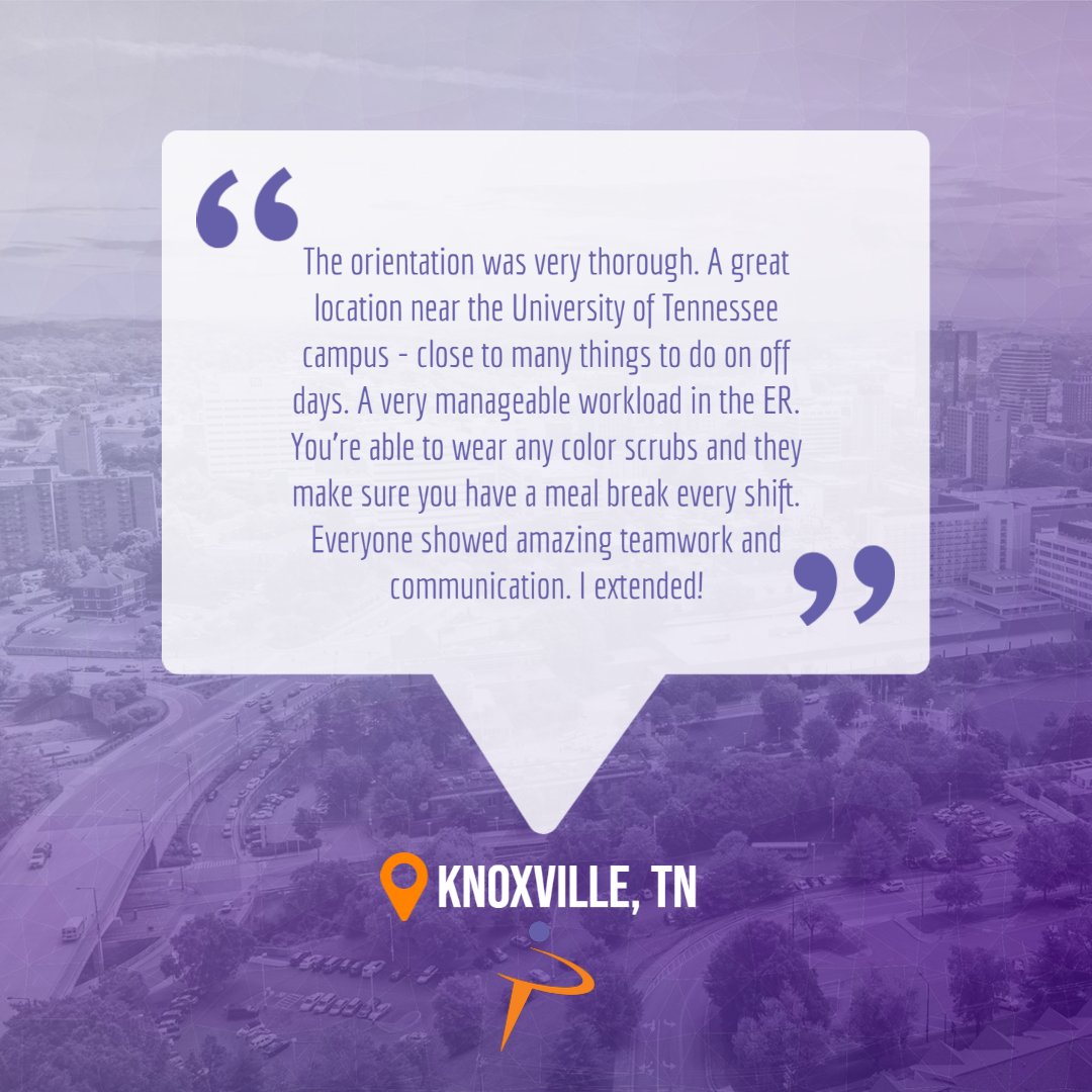 trustaff's tweet photo. Our travelers love their time in Knoxville, TN! Want to head to Tennessee to see what it's all about? Apply here: https://t.co/OPCp34fFbv https://t.co/TWJejq2FbV