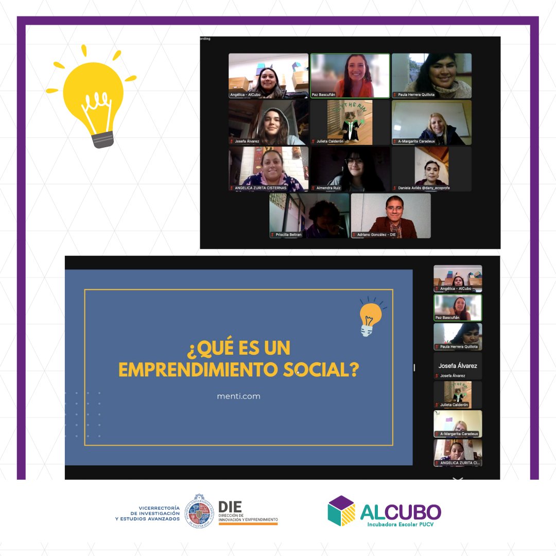 AlCuboPUCV's tweet photo. 💡 El pasado jueves se realizó la Academia Impacto Social, donde la experta en innovación social, María Paz Bascuñan, dictó la charla “¿Qué es un proyecto con impacto social?” 👩‍🏫. https://t.co/Ms2AJpbQVT