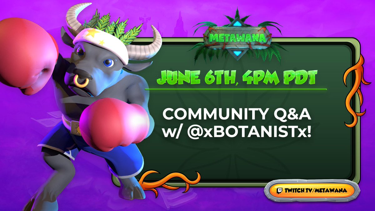 MetawanaGame's tweet photo. Highya, Highlanders! 🌿
#Metawana's very own Botanist will be joining us for a Community Q&A on https://t.co/S9TomqDZ3I today!😁
Stream starts at 4pm PDT!⏲️
See you guys there!💯
#LFGROW https://t.co/cO7pHhSE6s