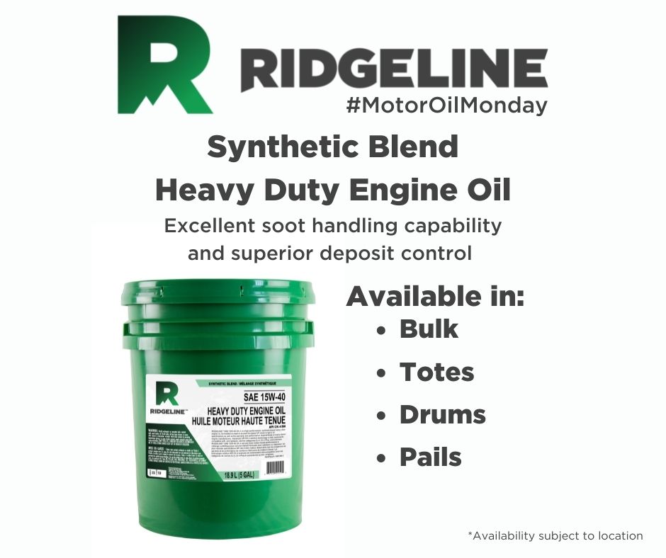 Meet our Synthetic Blend heavy duty engine oils! If you’re looking for excellent soot handling capability and superior deposit control, look no further. #MotorOilMonday #AskForRidgeline bit.ly/3zkCHZV