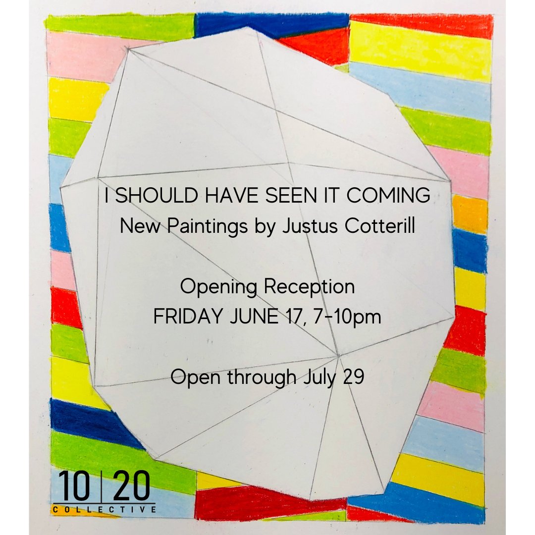 1020_Collective's tweet photo. In collaboration with Justus Cotterill, The 1020 Collective Presents:

'I SHOULD HAVE SEEN IT COMING' - New paintings by (@justusac)

Opening on GALLERY NIGHT, Friday, June 17th, 7-10pm

In our upstairs Gallery until July 29th https://t.co/x0HITpV5s4