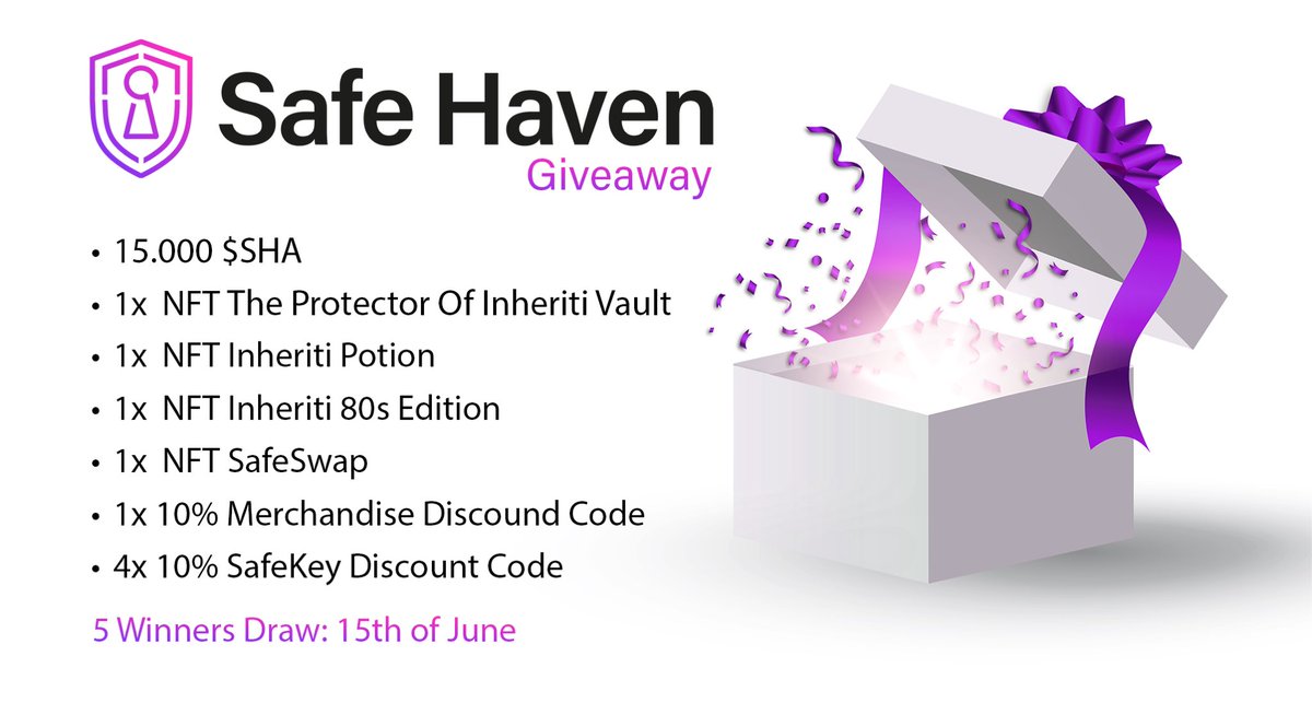 SafeHavenio's tweet photo. We wanted to increase community engagement, by educating the public about our product suite while strengthening bonds with partners, so we've prepared a SHAmazing giveaway! 🎁🎊

▶️https://t.co/jgd8d2CIrE

The event will run for 9 days!📊

#SHA $SHA #SafeHaven #SafeKey #SafeSwap https://t.co/IUeSkt9Iym