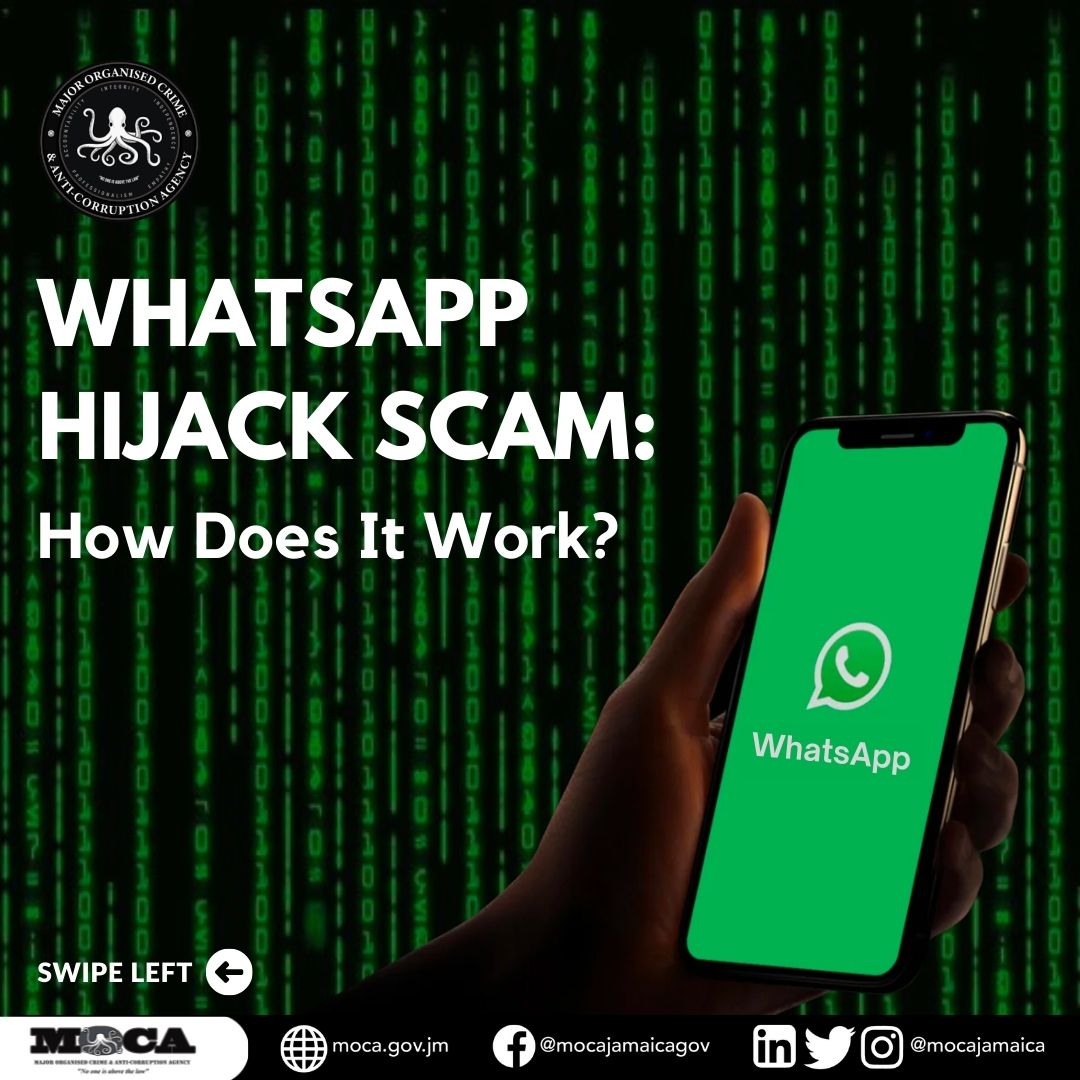 MOCAJamaica's tweet photo. Technology is what makes modern communication possible but as with all technology, it is susceptible to criminal intent.

A new scam has surfaced which target WhatsApp accounts. Here is how the scam works and we hope you will be vigilant to avoid becoming their next victim. https://t.co/FXE30SX0sh