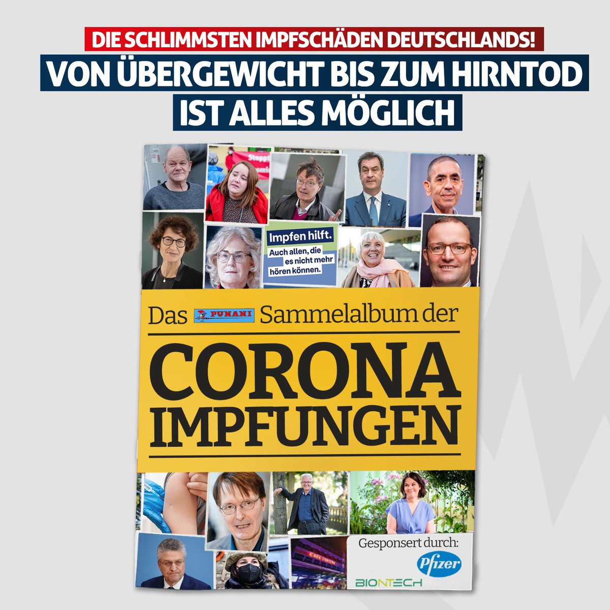 JA.Hohenlohe_SHA (@jahohenlohe) on Twitter photo Wer für eine Impfung wirbt, die nicht den Hauch einer Wirkung zeigt hat sämtlichen Bezug zur Realität verloren!
Die Impfschäden der experimentellen Impfung sind dramatisch!
#GesundheitOhneZwang
<a href="/ja_ludwigsburg/">Junge Alternative Ludwigsburg</a>
<a href="/JA_Stuttgart/">*Name der Jugendorganisation* Stuttgart</a>
<a href="/JABWoffiziell/">Junge Alternative Baden-Württemberg🇩🇪</a> Wer für eine Impfung wirbt, die nicht den Hauch einer Wirkung zeigt hat sämtlichen Bezug zur Realität verloren!
Die Impfschäden der experimentellen Impfung sind dramatisch!
#GesundheitOhneZwang
<a href="/ja_ludwigsburg/">Junge Alternative Ludwigsburg</a>
<a href="/JA_Stuttgart/">*Name der Jugendorganisation* Stuttgart</a>
<a href="/JABWoffiziell/">Junge Alternative Baden-Württemberg🇩🇪</a>