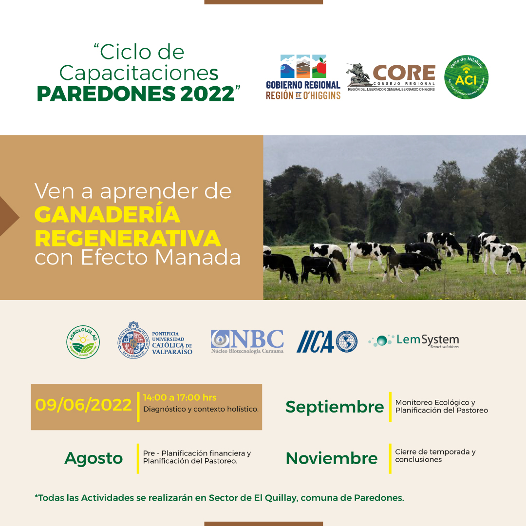 ¡Te invitamos al Ciclo de Capacitaciones Paredones 2022!
✅Esta iniciativa es financiada con aportes de Innovación de la Competitividad de Gobierno Regional de la Región del Libertador Bernardo O´Higgins año 2020.