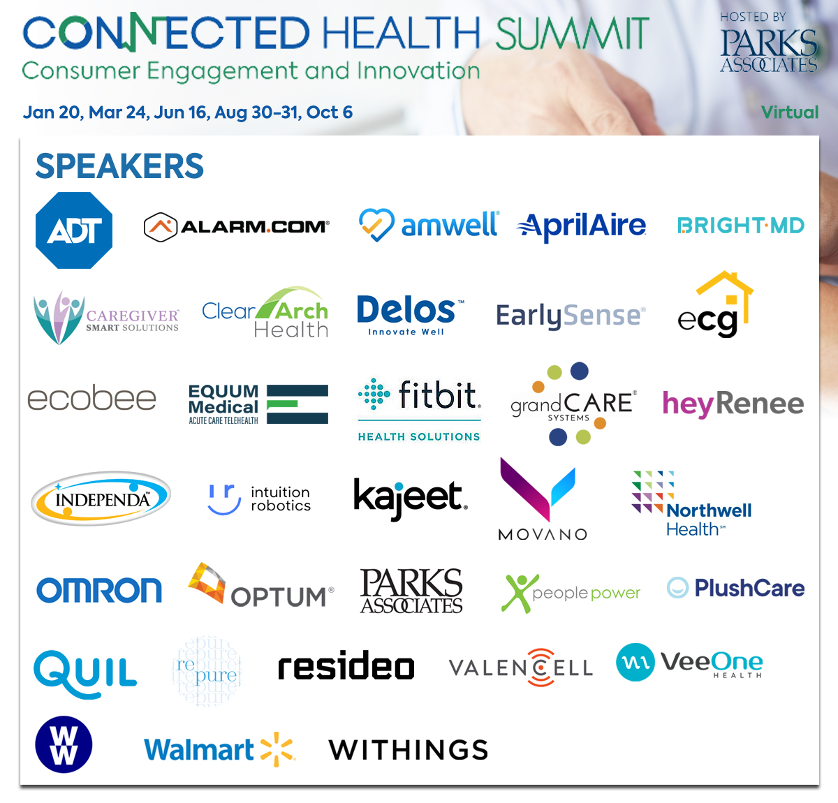 ResTechToday's tweet image. #ResTechToday is supporting @ParksAssociates’ Connected Health Summit 2022, which continues its virtual sessions on JUNE 16 featuring leaders in the industry as they address #smarthome &amp;amp; #healthcare partnerships and more. Join us: bit.ly/2MLn4UJ #CONNHealth22