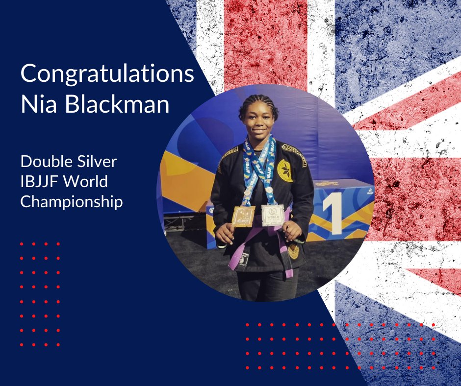 Another outstanding performance by this talented young UK athlete, Nia Blackman, who took home double silver in an intense Purple Belt heavyweight division and the Purple Belt absolute division.

Congratulations Nia, we can't wait to see what you have in store for us next.