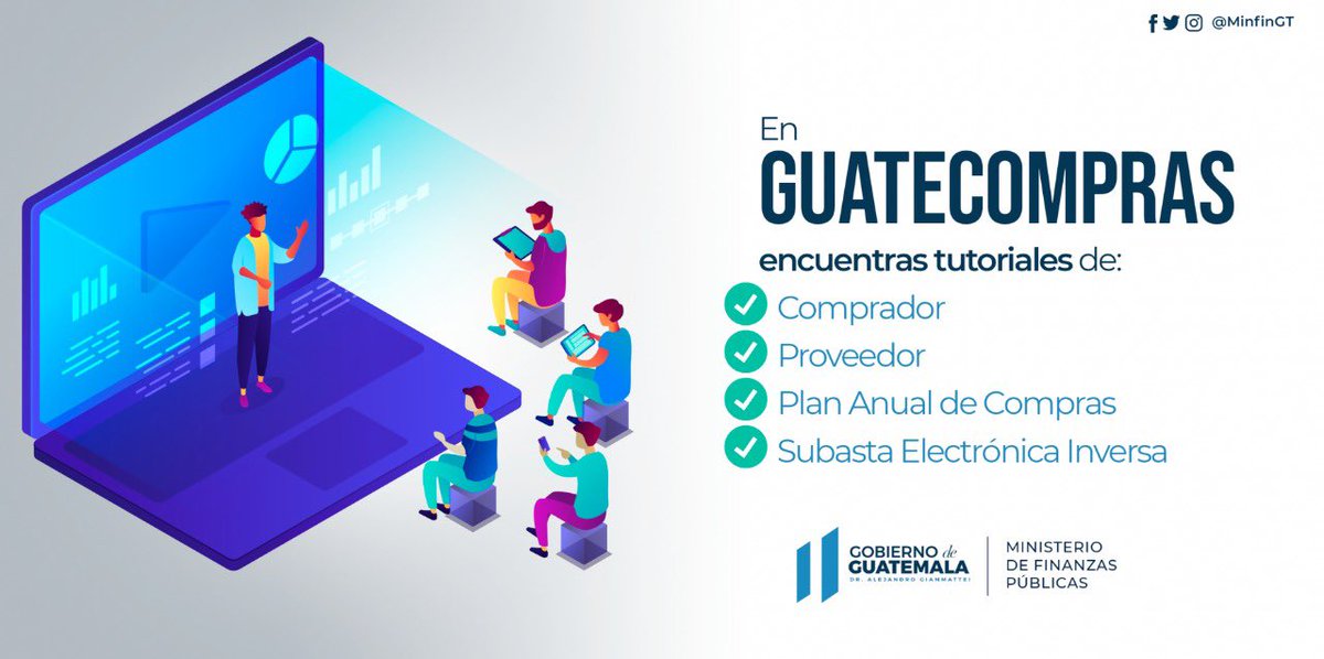 MinfinGT's tweet image. #GestiónMinfin | ¿Eres usuario de #Guatecompras y tienes dudas de los procesos dentro del sistema?
Encuentra un listado de #Videotutoriales que te ayudarán 👉🏻: bit.ly/3xEXOD1