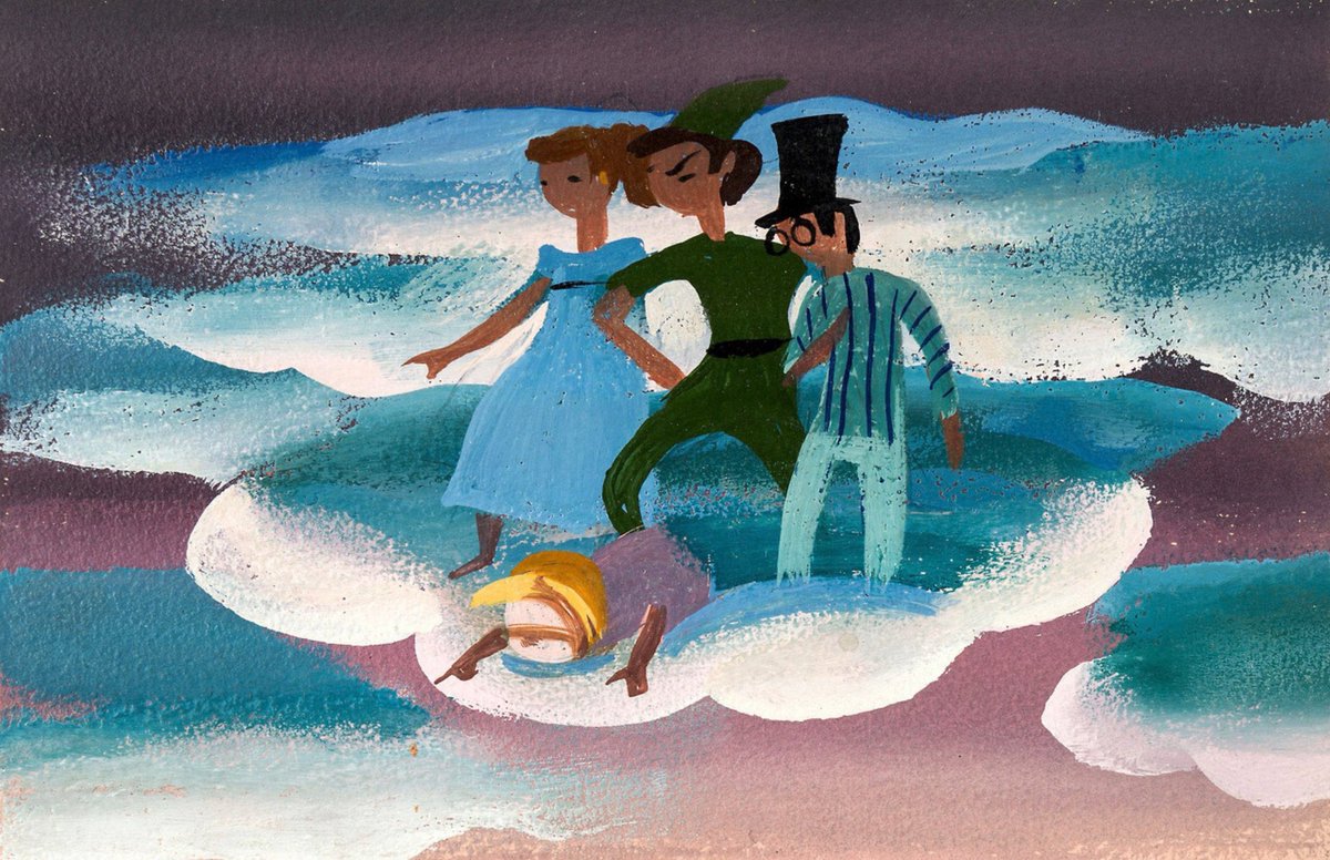 aleacabri's tweet photo. Peter Pan concept art by Mary Blair, 1953 https://t.co/q6Aj13Dvko