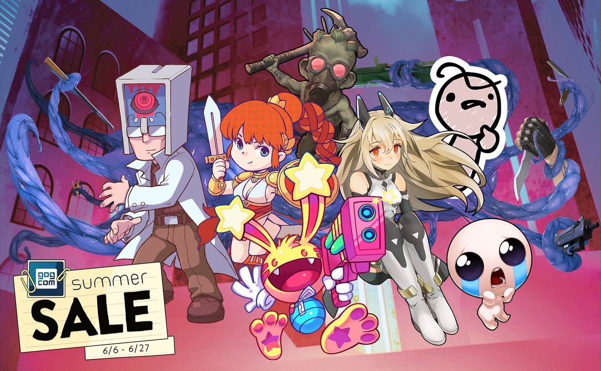 nicalis's tweet photo. GOG Summer Sale is on! Save big $$ at https://t.co/JIIXUwB7uM
#tboi #CaveStory #SpectacularSparky #CrystalCrisis #NecroLand #RemiLore #HyperParasite https://t.co/Btik1qR9K3