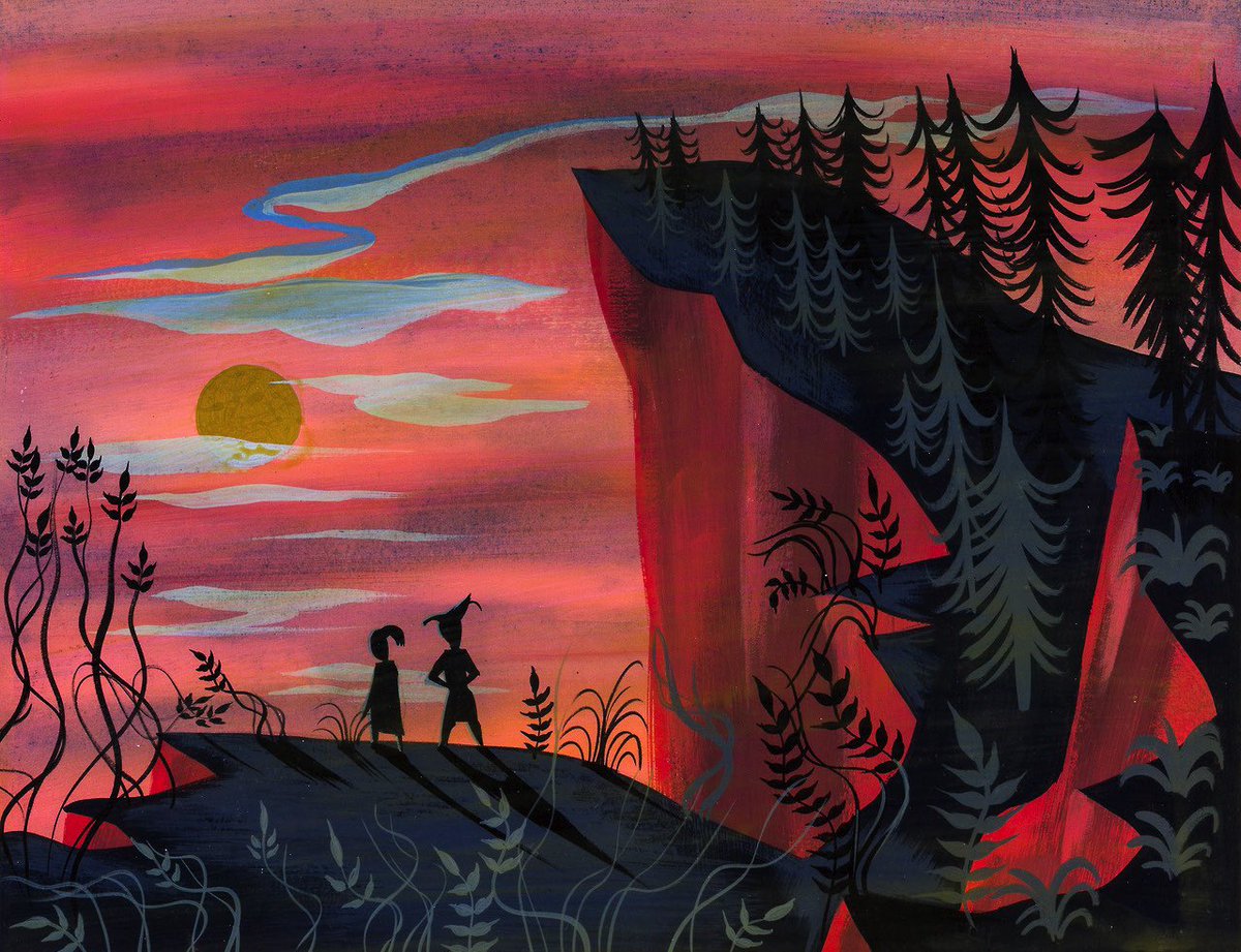 aleacabri's tweet photo. Peter Pan concept art by Mary Blair, 1953 https://t.co/q6Aj13Dvko