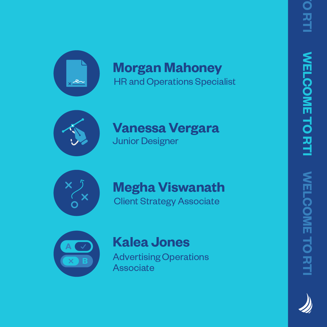 RTI_Digital's tweet photo. Introducing ... the newest members of the RTI team! 🥳🎉Join us in welcoming Morgan, Vanessa, Megha, and Kalea! https://t.co/k8hADILjJE