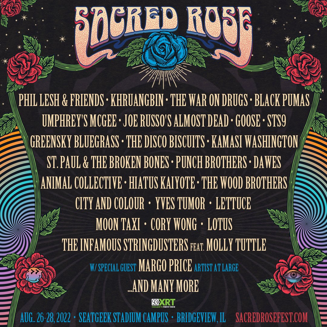 summercampfest's tweet photo. We're headed to @SacredRoseFest and want to see you there too! So we're giving away a pair of 3-Day GA and VIP Tickets! Sacred Rose hosts an insane lineup feat. @Phillesh &amp; Friends, @umphreysmcgee, @STS9, great food &amp; drink, and massive interactive art installations to explore. https://t.co/V0PaGZoJX4