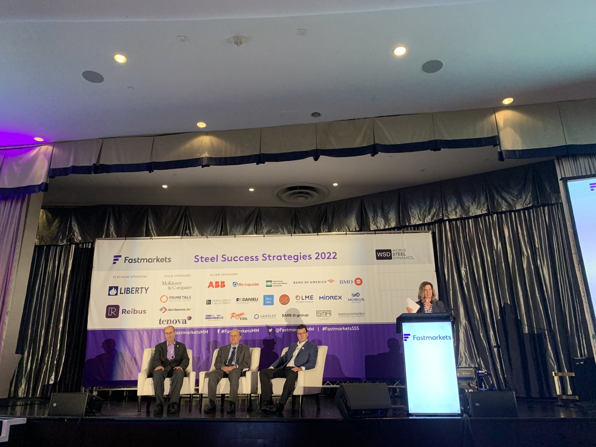 aisisteel's tweet photo. Excellent panel on steel in the automotive industry at #FastmarketsSSS with @DriveUsingSteel's John Catterall, Cleveland-Cliffs' Brian Bishop, and @NucorCorp's Dean Kanelos. https://t.co/gSb3tkm6xa