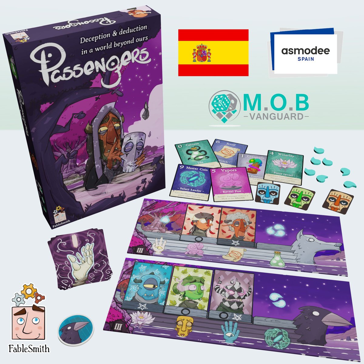 MOBVanguard1's tweet photo. We are delighted to announce that @Asmodee_Spain will publish the Spanish version of Passengers by @FableSmith!
#licensing #mobvanguard #proudagents #bgg #bggcommunity #boardgames #spain #fablesmith #asmodeeiberica https://t.co/Ej5pWjOSRF