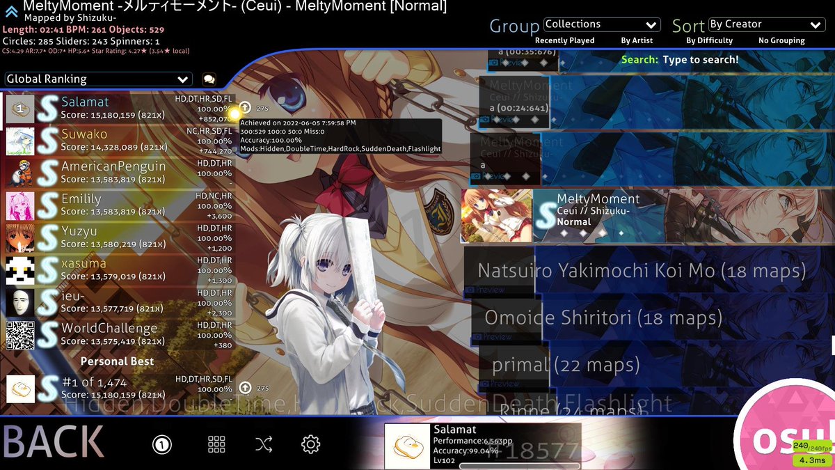 Proud score I got recently. I dedicate this to a very special friend ^^