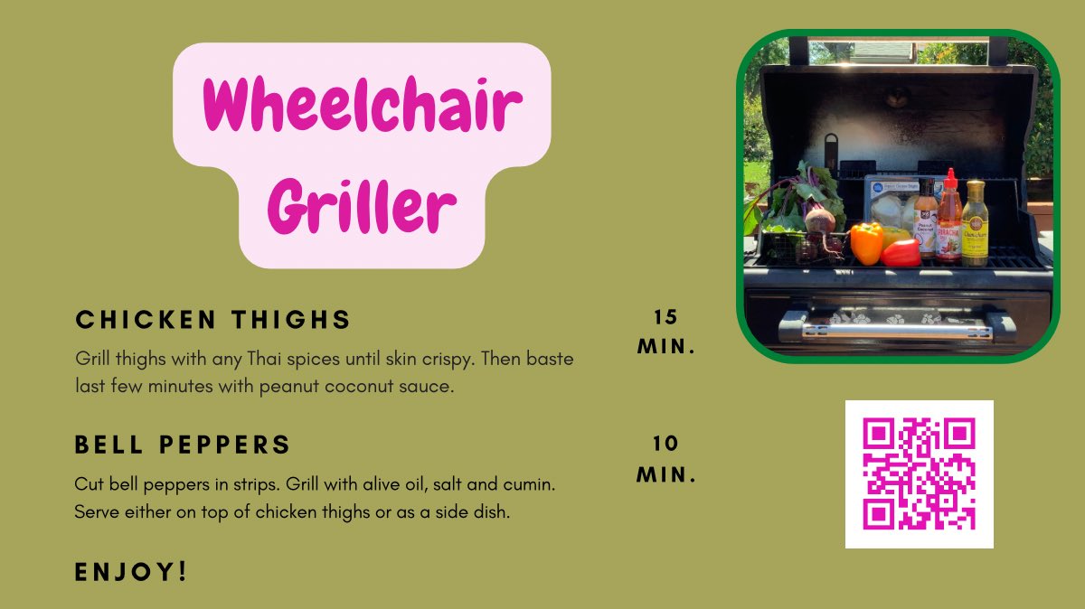DoorMyblue's tweet photo. A disabled homeowner means more than upkeep the home; it also means self care through healthy meals.
I enjoy backyard grilling because its very accessible for my #wheelchair #CripTheVote #ADA #realestate #home #AccessibilityIsHomePodcast #podcast https://t.co/Dhhthjsjvg