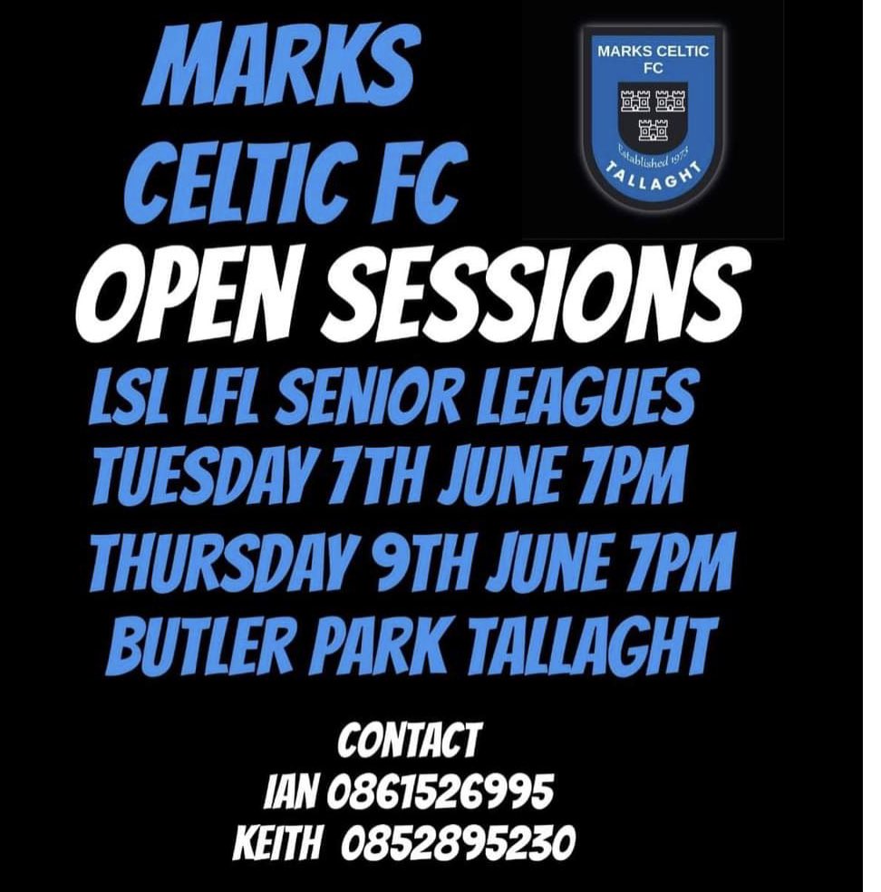 Pre season starts tomorrow in Butler Park. Anyone interested call either manager below or just come up and get involved. Big season ahead 💙🖤