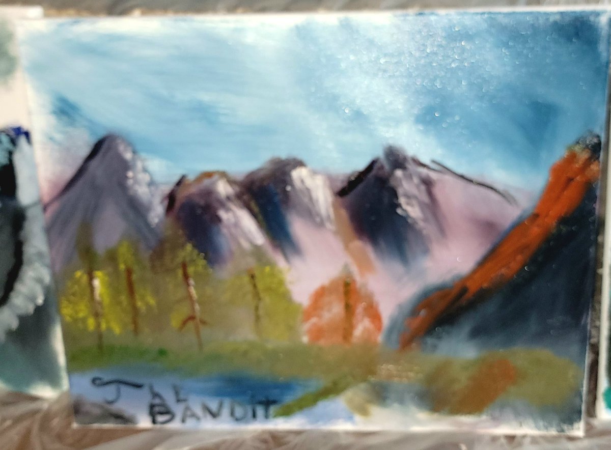 MTDrivers's tweet photo. My Bob Ross challenge attempt https://t.co/rSfecSkd7v