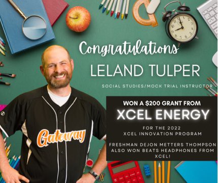Congratulations Leland Tulper, for being yet another Olympian accomplishing amazing things at Gateway High School!

Tulper participated in the Xcel Innovation Program, and WON A $200 GRANT from it!! Freshman Dejon Thompson also won DRE BEATS HEADPHONES AS WELL!! 😱🎧🤯