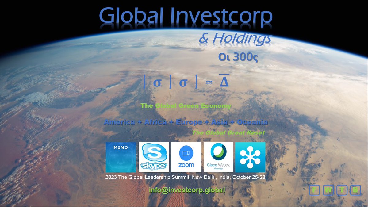 _INVESTCORP's tweet photo. 2023 The Global Leadership Summit, 
New Delhi, India, October 25-28
- America + Africa + Europe + Asia + Oceania
Global Investcorp &amp; Holdings
- The Global Green Economy
- The Global Great Reset

info@great-reset.global

#GreenEconomy 
#GlobalGreatReset https://t.co/3NeVbVeUxF