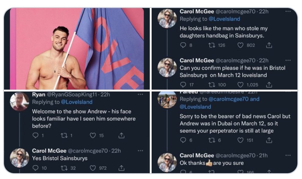 onlyjoekin_'s tweet photo. Carol watching Andrew on Love Island wanting to know where her daughters handbag is #LoveIsland https://t.co/6bHKpMKhpJ