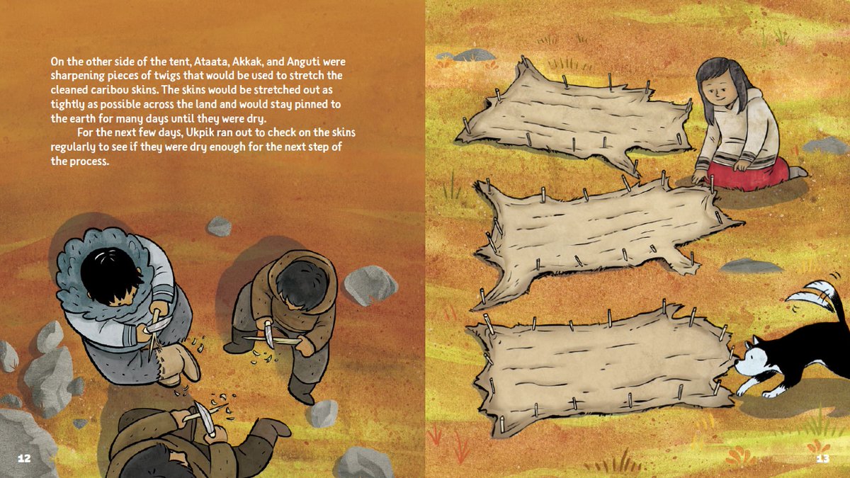 HelenKubiw's tweet photo. New #UnaHuna? #picturebook UKPIK LEARNS TO SEW by @SusanAglukark embeds young readers in #Inuit community to experience a child learning traditional skills of preparing caribou skins. Illustrated by Amiel Sandland &amp; @beckbrookart Thanks @Inhabit_Media  https://t.co/mRL3ZXDh0E https://t.co/YsejZEiBIw