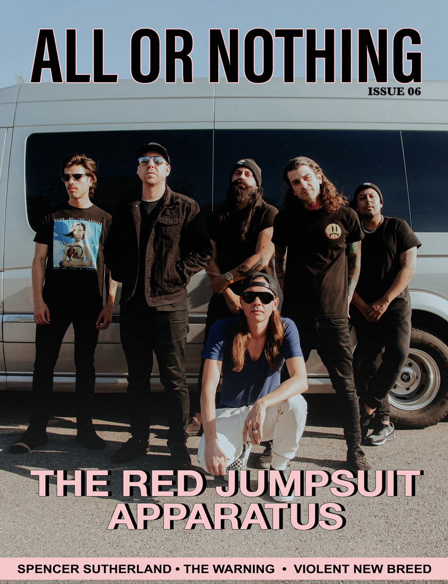 AllorNothingMag's tweet photo. Issue 06 is out now! Featuring the legends in @redjumpsuit! Main features also include @TheWarningBand2 @VNBofficial and @spencermusic 📸 @JamaryBobe https://t.co/rxDoDhpCGr