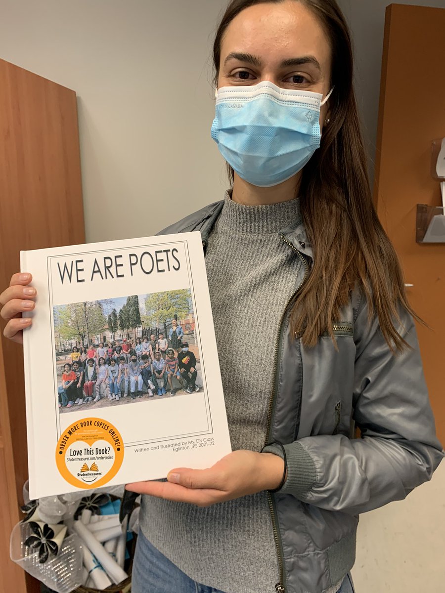 EglintonTDSB's tweet photo. “Look, I am a published author” said a grade 3 Eglinton student when copies of their poetry book arrived today. Thank you Ms Deboran-Hotrum for showing students that their writing journey has a very real and wonderful destination.@shelleylaskin @AHoward_tdsb @tdsb https://t.co/FcggscWuc8