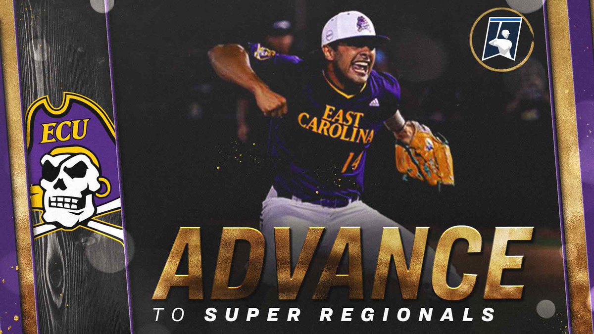 NCAABaseball's tweet photo. The Pirates are headed to SUPERS! 🏴‍☠️

#RoadToOmaha x @ECUBaseball https://t.co/qtrG4gSMkq