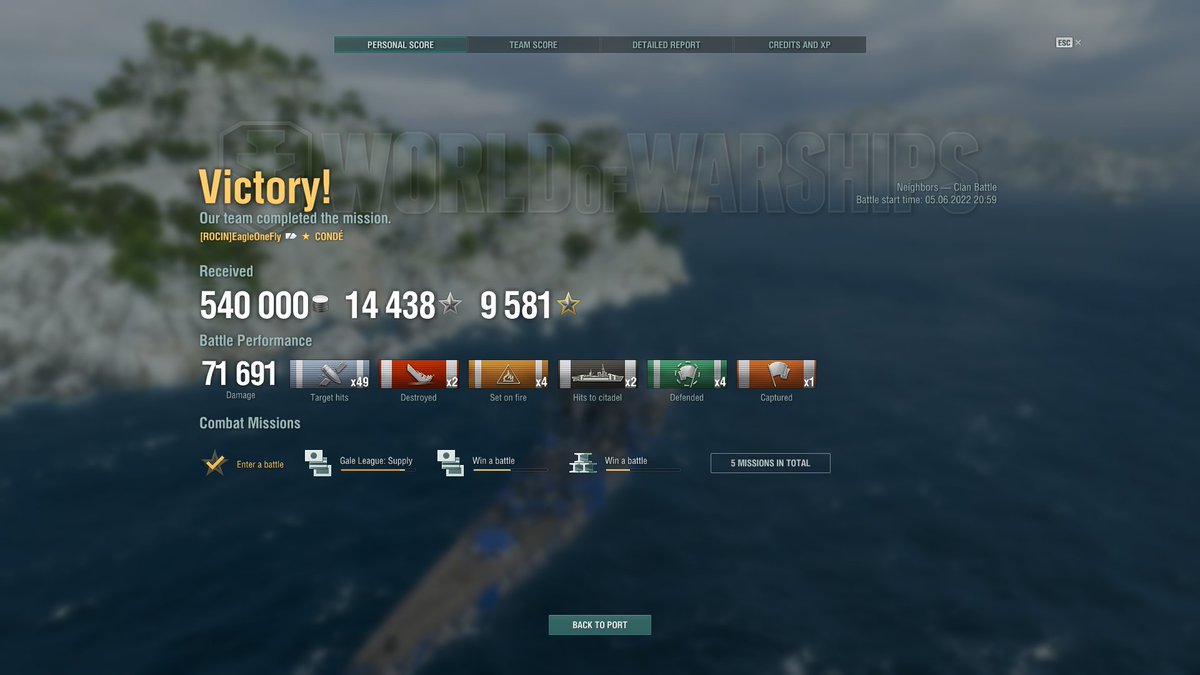 EagleOneFly1's tweet photo. I clan battle victory in a Super Ship Conde on the NA server #PCGaming #WorldofWarships #rocin #rocinclan #clanbattles2022 https://t.co/FtOnCCDa2B