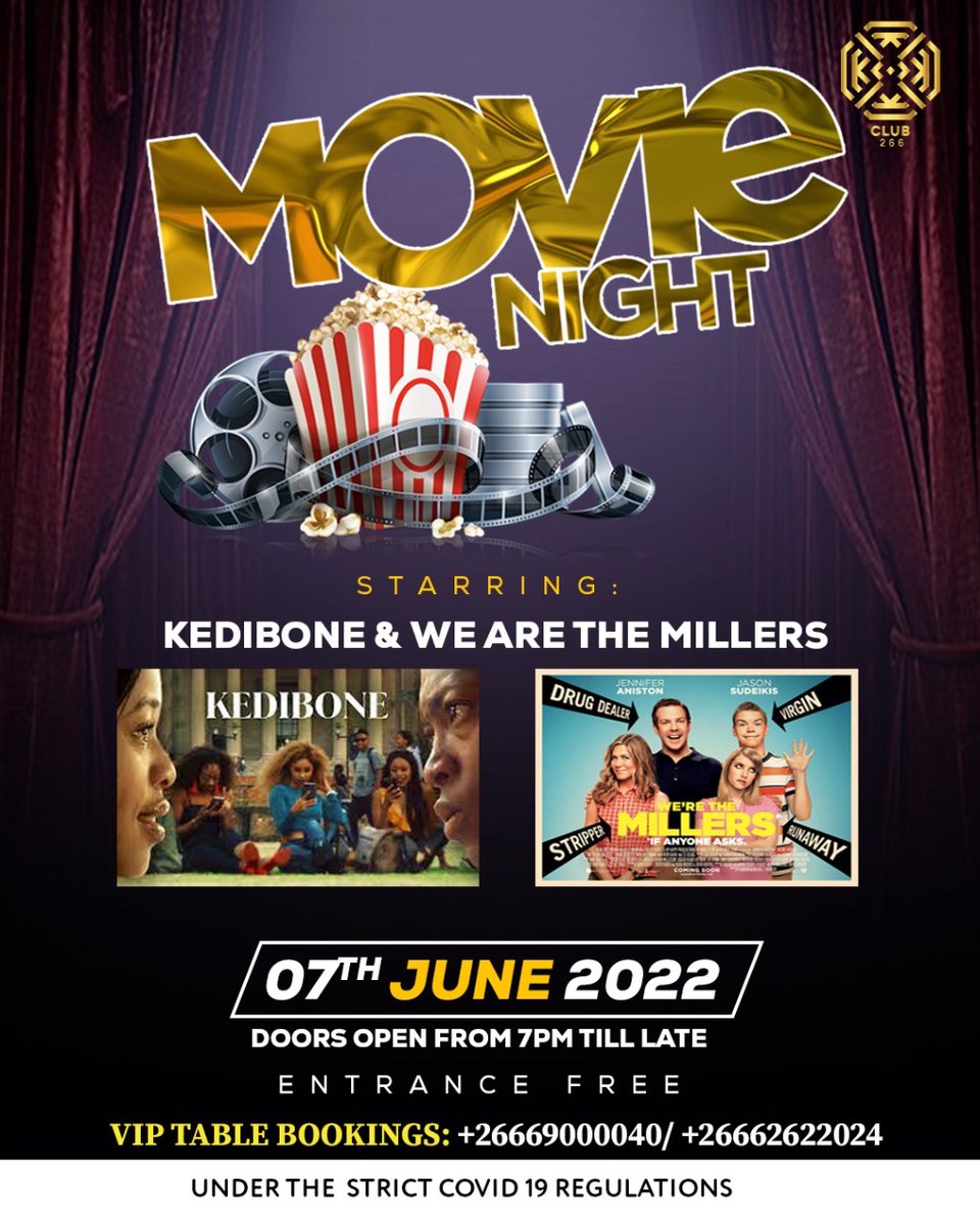 Catch Kedibone &amp; The Millers🍿🍿 live on our big Screen Tomorrow night!
📍Location: Victoria Hotel
Doors Open from 7pm
You are welcome to come dressed comfortably 

Pop Corn and Alcoholic Slushy to be sold inside
Entrance Free