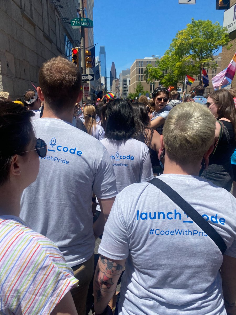 launchcode's tweet image. We loved showing off our #PhillyPride yesterday! Check out our link in bio for upcoming pride events this month #Pride2022 #PrideMonth