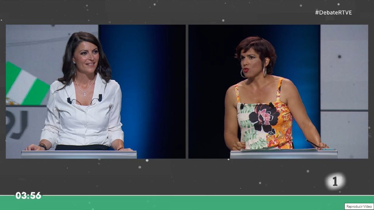 "Sra. Olona, usted tiene la mala costumbre de enfrentarse a los más débiles. No se enfrentan a la eléctricas, a las empresas del IBEX, a los bancos... No queremos discursos de odio con nuestros trabajadores." <a href="/TeresaRodr_/">Teresa Rodríguez 🇵🇸 ۞</a>
#DebateRTVE #AdelanteConTere #Adelante19J
