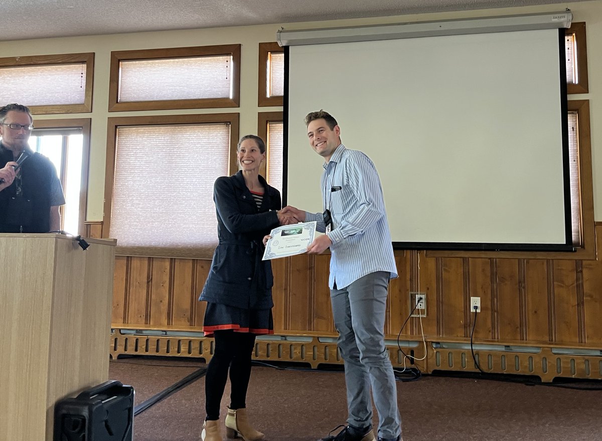 Ph.D. student, Ian Syndergaard, recently won the “Best Doctoral Presentation Award” at the Rocky Mountain Chapter of the American Society of Biomechanics with his presentation, titled “The effect of afferent feedback on tremor propagation: A modeling study.”