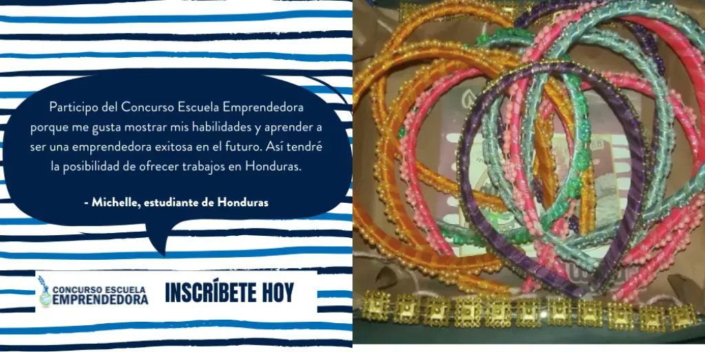 escemprendedora's tweet photo. ¡Michelle, una estudiante de Honduras describe como su experiencia en el Concurso Escuela Emprendedora le ayudó a desarrollar su emprendimiento! Inscríbete hoy para brindar educación de impacto en tu escuela 👉https://t.co/eVpMxNMoDS https://t.co/jCiCK4VEA8