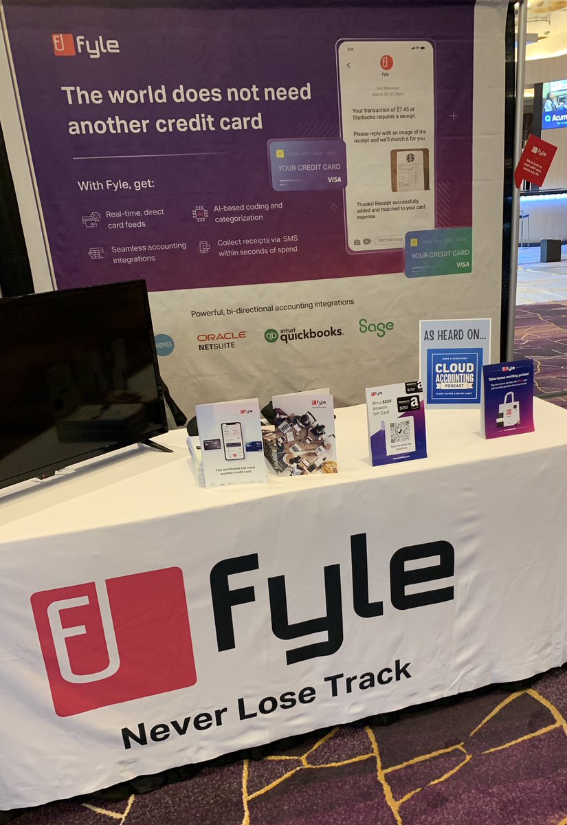 FyleHQ's tweet photo. Hello Vegas! Headed to @AICPA #ENGAGE22? Come say hello to @YashwantM, @vikonline and @nileshsurana at Booth #1222 and learn how #Fyle can solve all of your expense management frustrations. Don't miss out on a chance to win goodies and a $250 Amazon Gift Card! https://t.co/nAf6jb6IEq