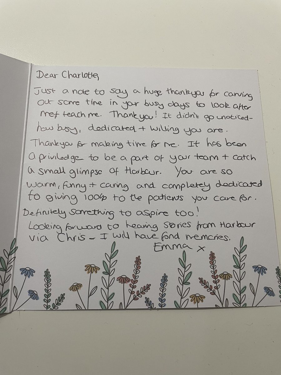 Thank you so much to Emma, one of our lovely student nurses whom treated Charlotte (one of our nurses!) to these lovely gifts. And also a wonderful and very heartfelt message in the card 🥰💖