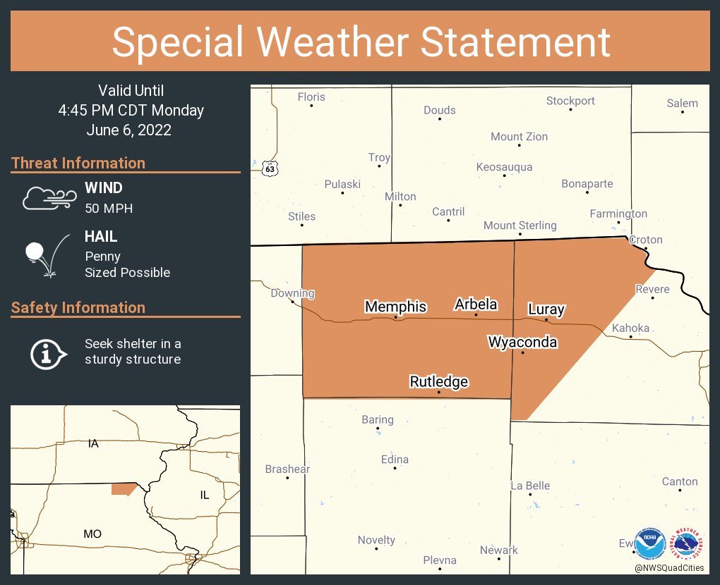 NWS Quad Cities on Twitter "A special weather statement has been