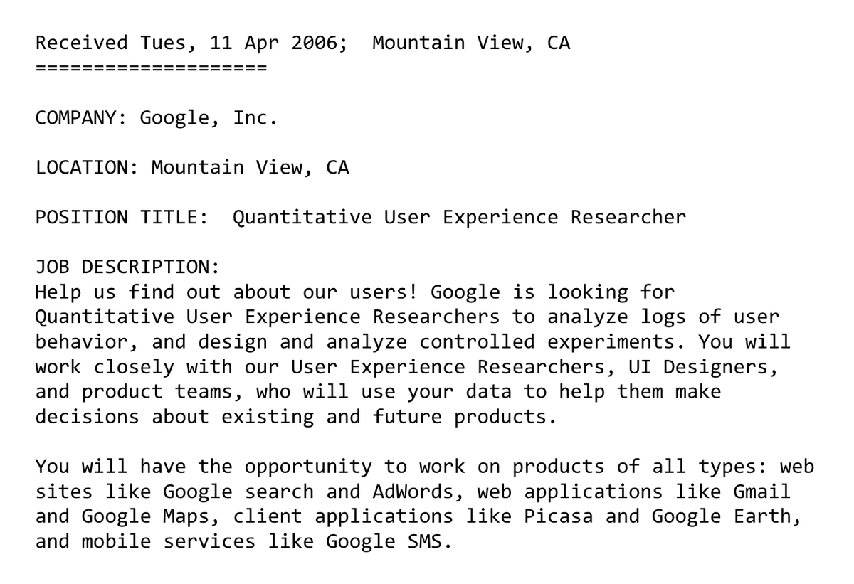 I wrote the first job ad for a Quantitative UX Researcher, in 2006. I'll be talking about that, and the origins of the role, in the opening keynote at the first-ever (and virtual) Quant UX Con on Wednesday June 8.

Registration is free, but closes today: sites.google.com/view/quantuxco…