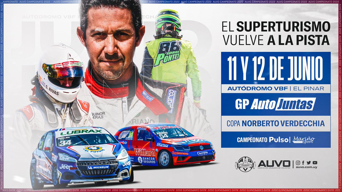 El Superturismo pisa fuerte en El Pinar y vuelve este 11-12 de Junio al Autódromo VBF para disputar la 5A y 6A Fecha de la categoría 🏁🏆

Gran Premio AutoJuntas / Copa Norberto Verdecchia
Campeonato Pulso | Mariño Sport