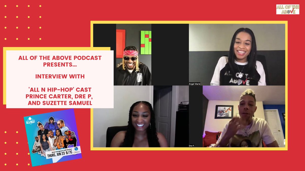 _alloftheabove1's tweet photo. Have you tuned into our new interview with the executive producer and hosts of new Instagram Live series ‘All N HipHop’, #PrinceCarter, #SuzetteSamuel, and #DreP ?
🚨 https://t.co/DJyVvmaCBy 🚨 https://t.co/wnpsujKa8G